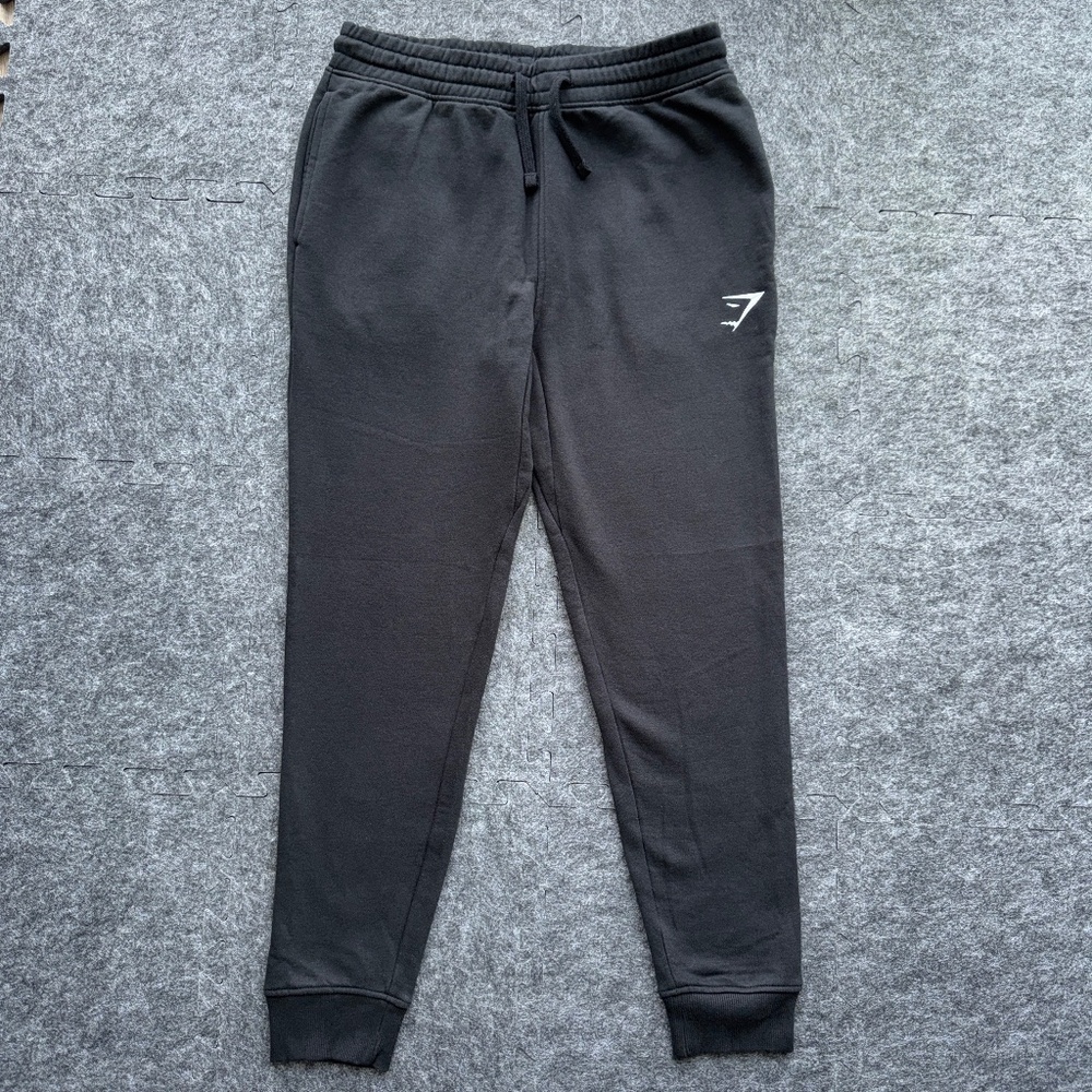 Gym Shark CREST JOGGERS Slim Fit Black Men's S Soft Casual Workout Sweatpants